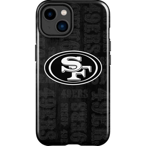 NFL San Franciso 49ers Black & White iPhone 14 Plus Impact Case