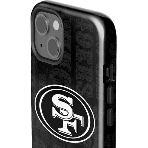 NFL San Franciso 49ers Black & White iPhone 15 Plus Impact Case