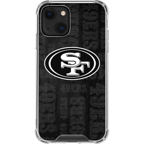 NFL San Franciso 49ers Black & White iPhone 14 Plus Clear Case