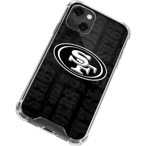 NFL San Franciso 49ers Black & White iPhone 14 Plus Clear Case