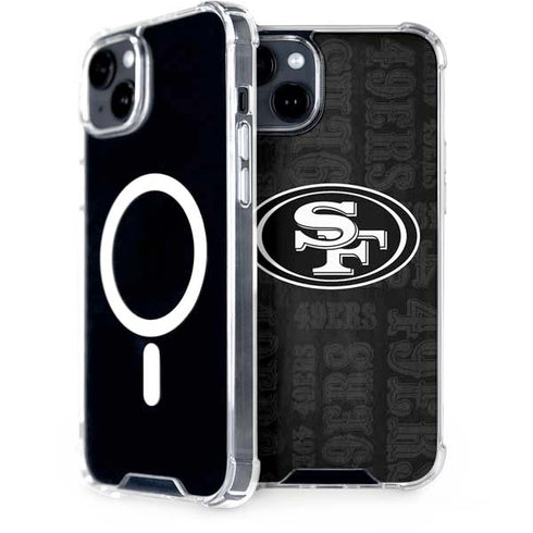 NFL San Franciso 49ers Black & White iPhone 15 Plus MagSafe Case