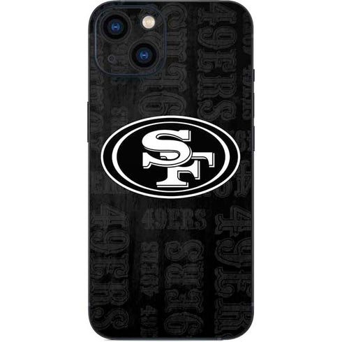 NFL San Franciso 49ers Black & White iPhone 15 Plus Skin