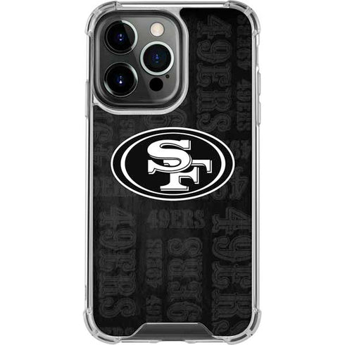 NFL San Franciso 49ers Black & White iPhone 15 Pro Clear Case