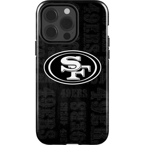 NFL San Franciso 49ers Black & White iPhone 15 Pro Impact Case