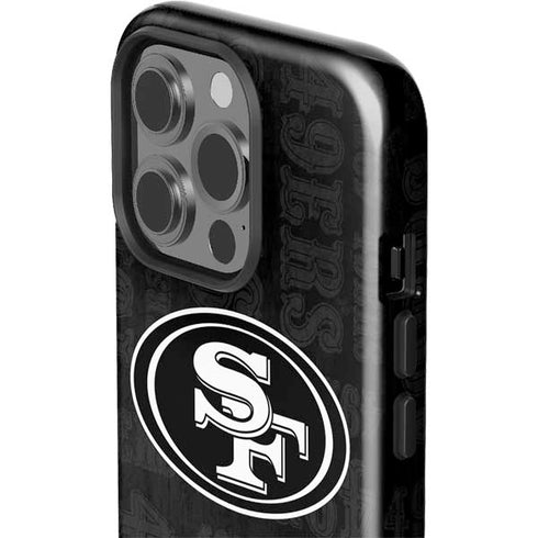 NFL San Franciso 49ers Black & White iPhone 15 Pro Impact Case