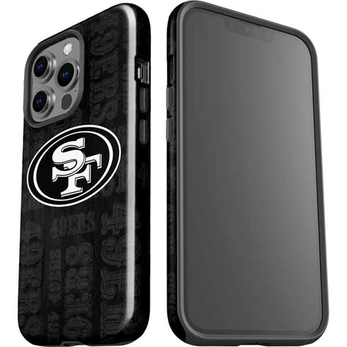 NFL San Franciso 49ers Black & White iPhone 15 Pro Impact Case