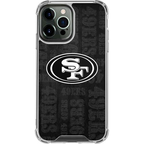 NFL San Franciso 49ers Black & White iPhone 15 Pro Max Clear Case