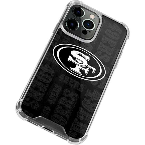 NFL San Franciso 49ers Black & White iPhone 15 Pro Max Clear Case
