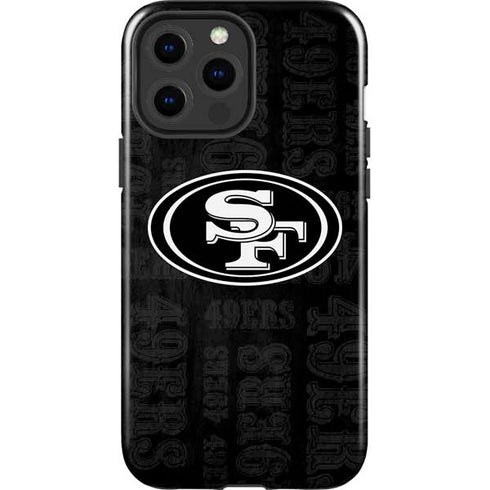 NFL San Franciso 49ers Black & White iPhone 15 Pro Max Impact Case