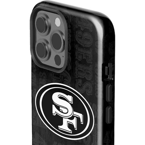NFL San Franciso 49ers Black & White iPhone 15 Pro Max Impact Case