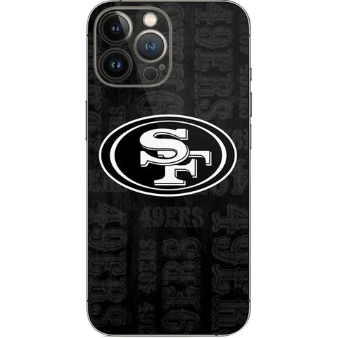 NFL San Franciso 49ers Black & White iPhone 14 Pro Max Skin