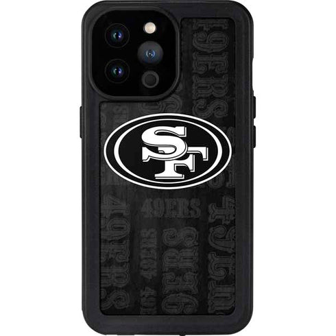 NFL San Franciso 49ers Black & White iPhone 14 Pro Max Waterproof Case