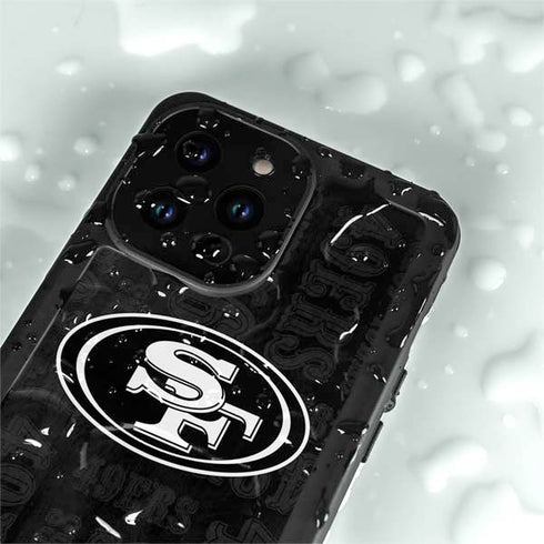 NFL San Franciso 49ers Black & White iPhone 14 Pro Max Waterproof Case
