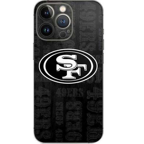 NFL San Franciso 49ers Black & White iPhone 15 Pro Skin