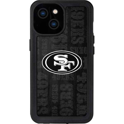NFL San Franciso 49ers Black & White iPhone 15 Waterproof Case