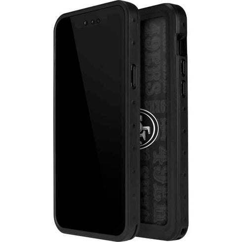 NFL San Franciso 49ers Black & White iPhone 15 Waterproof Case