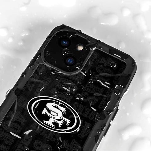NFL San Franciso 49ers Black & White iPhone 15 Waterproof Case