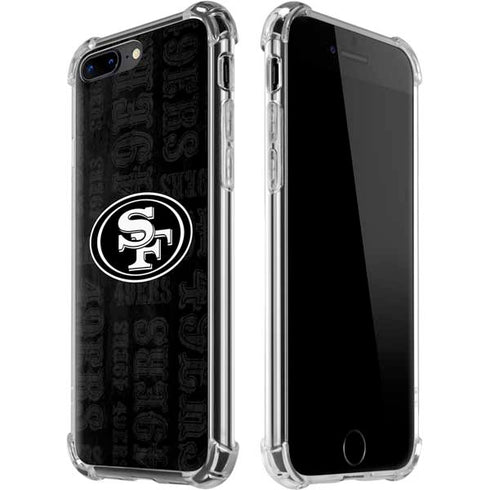 NFL San Franciso 49ers Black & White iPhone 7/8 Plus Clear Case