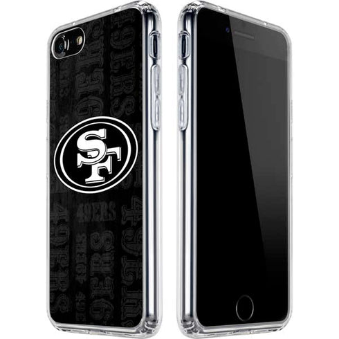 NFL San Franciso 49ers Black & White iPhone SE (2nd & 3rd Gen) Clear Case