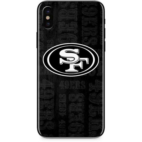 NFL San Franciso 49ers Black & White iPhone X Skin