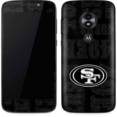 NFL San Franciso 49ers Black & White Moto E5 Play Skin