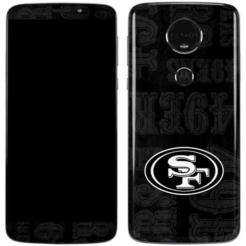 NFL San Franciso 49ers Black & White Moto E5 Plus Skin