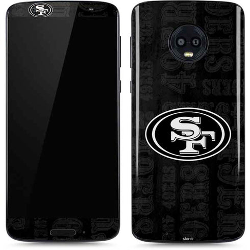 NFL San Franciso 49ers Black & White Moto G6 Skin