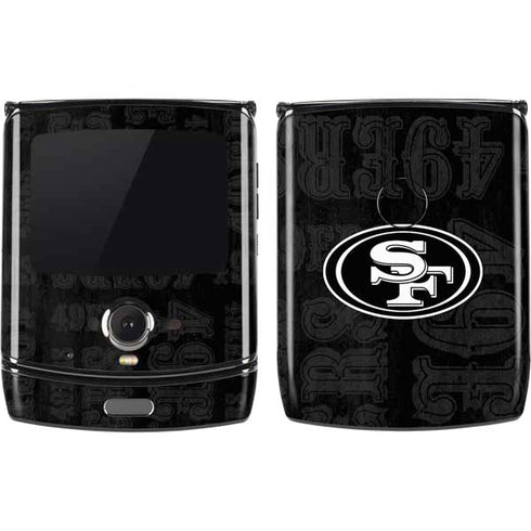 NFL San Franciso 49ers Black & White Motorola RAZR Skin