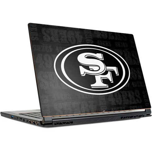 NFL San Franciso 49ers Black & White MSI GS65 Stealth Laptop Skin