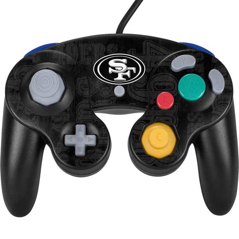 NFL San Franciso 49ers Black & White Nintendo GameCube Controller Skin
