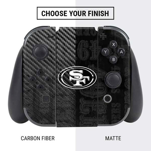 NFL San Franciso 49ers Black & White Nintendo Switch Bundle Skin