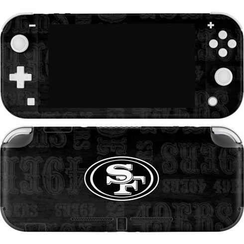NFL San Franciso 49ers Black & White Nintendo Switch Lite Skin