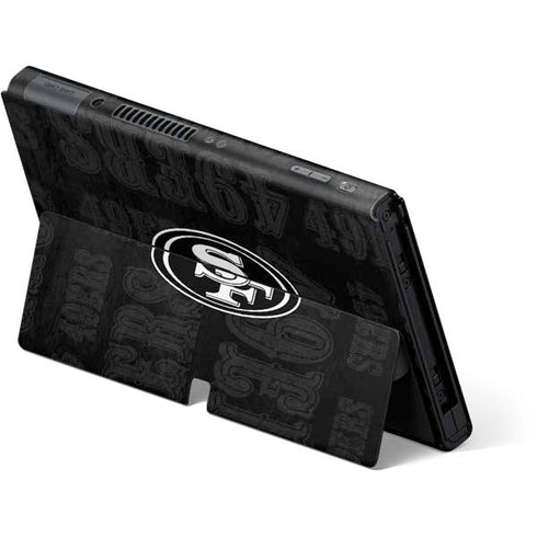 NFL San Franciso 49ers Black & White Nintendo Switch OLED (2021) Skin