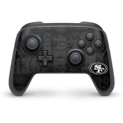 NFL San Franciso 49ers Black & White Nintendo Switch Pro Controller Skin
