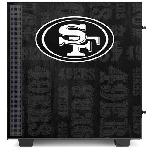 NFL San Franciso 49ers Black & White NZXT H510 Compact ATX Mid-Tower Case Skin