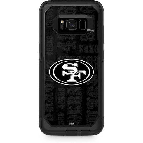 NFL San Franciso 49ers Black & White Otterbox Commuter Galaxy Skin