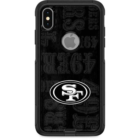 NFL San Franciso 49ers Black & White Otterbox Commuter iPhone Skin