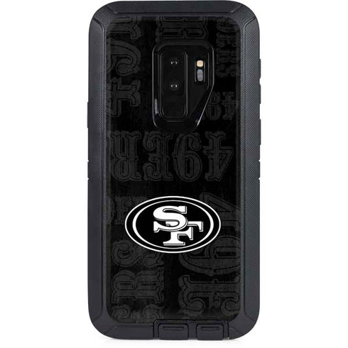 NFL San Franciso 49ers Black & White Otterbox Defender Galaxy Skin