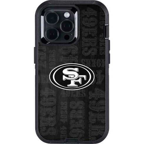 NFL San Franciso 49ers Black & White Otterbox Defender iPhone Skin