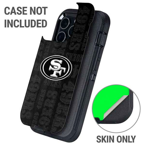 NFL San Franciso 49ers Black & White Otterbox Defender iPhone Skin