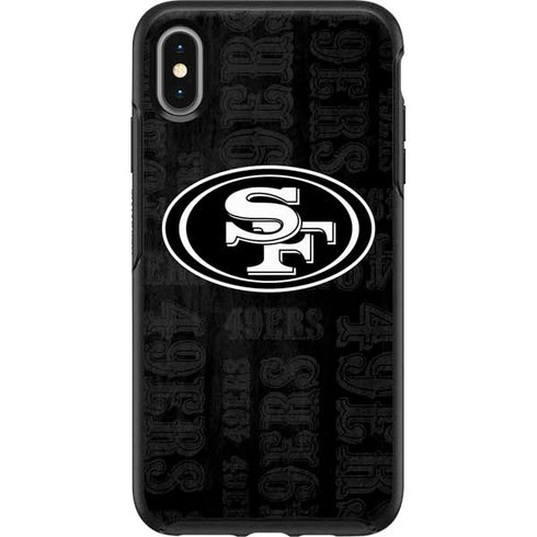 NFL San Franciso 49ers Black & White Otterbox Symmetry iPhone Skin