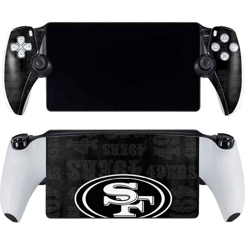 NFL San Franciso 49ers Black & White PlayStation Portal Remote Player Skin