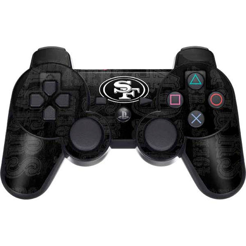 NFL San Franciso 49ers Black & White PS3 Dual Shock wireless controller Skin