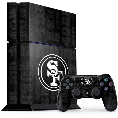NFL San Franciso 49ers Black & White PS4 Console and Controller Bundle Skin