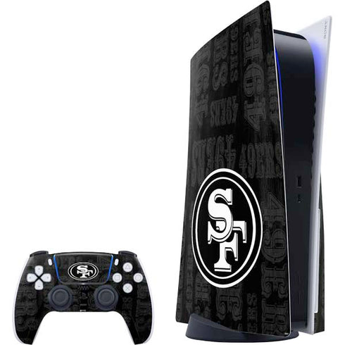 NFL San Franciso 49ers Black & White PS5 Bundle Skin