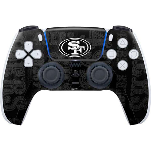 NFL San Franciso 49ers Black & White PS5 Controller Skin