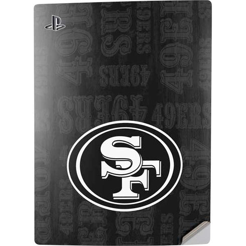 NFL San Franciso 49ers Black & White PS5 Digital Edition Console Skin