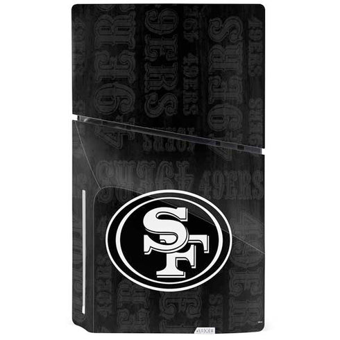 NFL San Franciso 49ers Black & White PS5 Slim Disk Bundle Skin