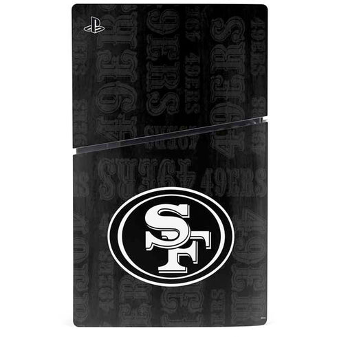 NFL San Franciso 49ers Black & White PS5 Slim Disk Console Skin
