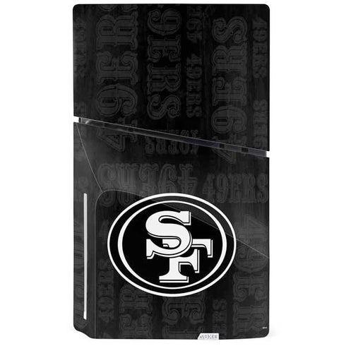 NFL San Franciso 49ers Black & White PS5 Slim Disk Console Skin
